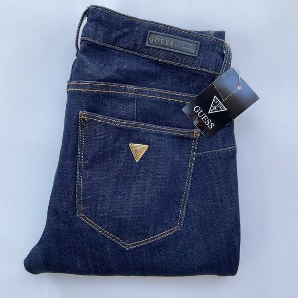 Guess Women’s Curve X Mid Rise Skinny Jeans In Dark Indigo Denim Size 26 - Picture 1 of 12